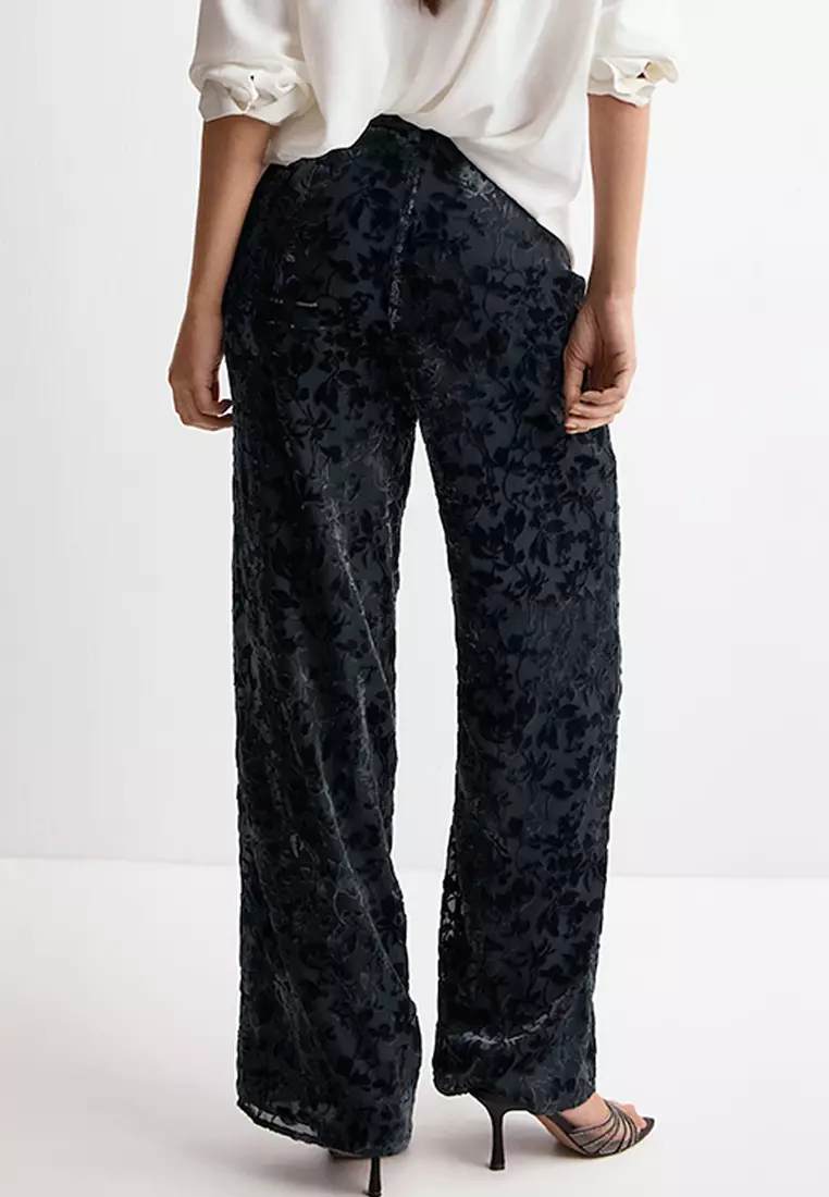 Straight Devoré Trousers
