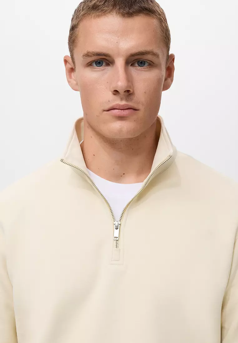 Regular-Fit Cotton Sweatshirt With Zip