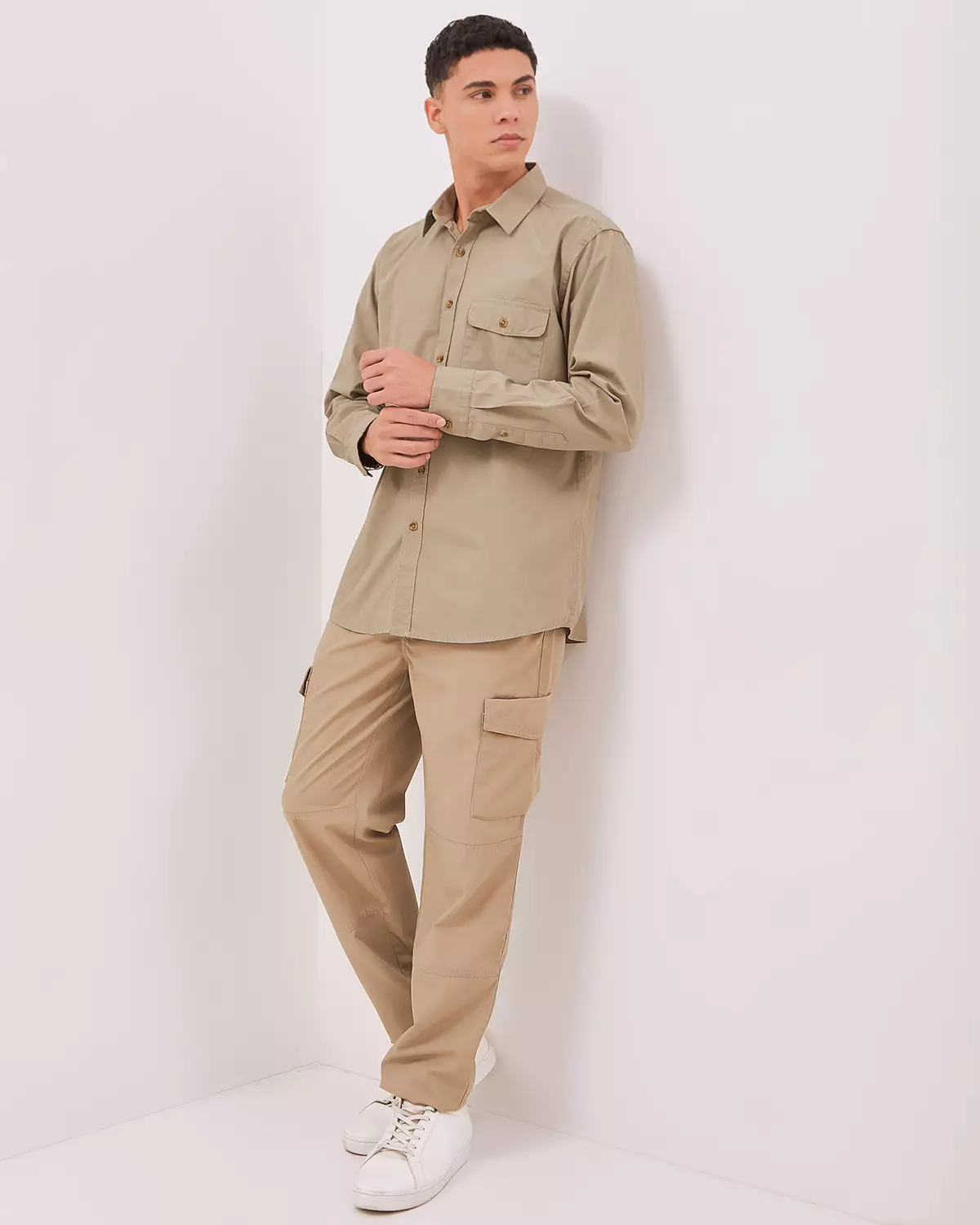 MEN'S CREAM LONG SLEEVE SHIRT