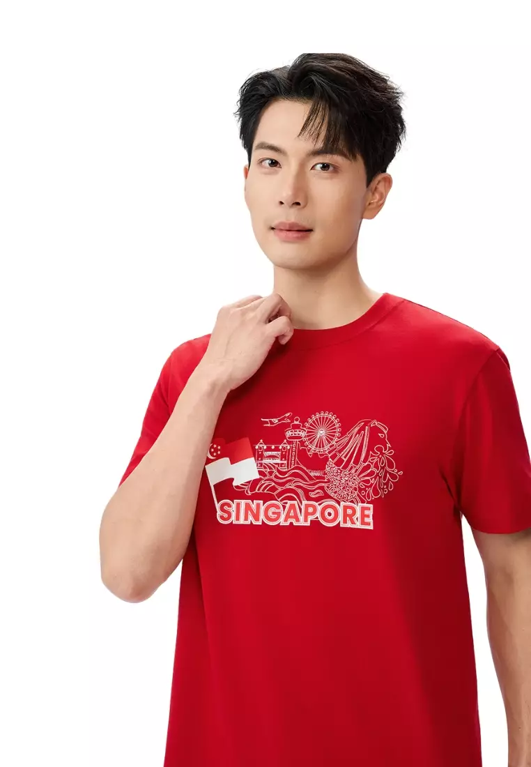 Giordano Men NDP 2026 Collection Slim Fit Crew Neck Printed T-Shirt (Singapore National Day Parade Collection)