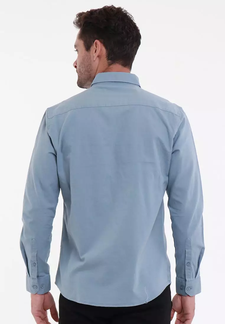 MAGINOT OXFORD 2.0 BLUE Kemeja Casual Slim Fit Lengan Panjang