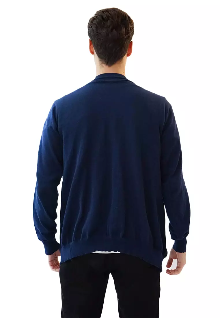 Cardigan Pria Oversize Sweater Korea Big Size Jumbo Dongker