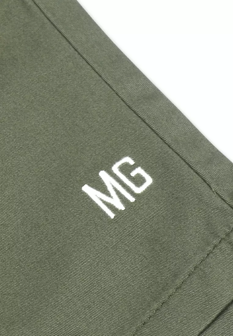 Boys Twill Jogger Short With Embro Details