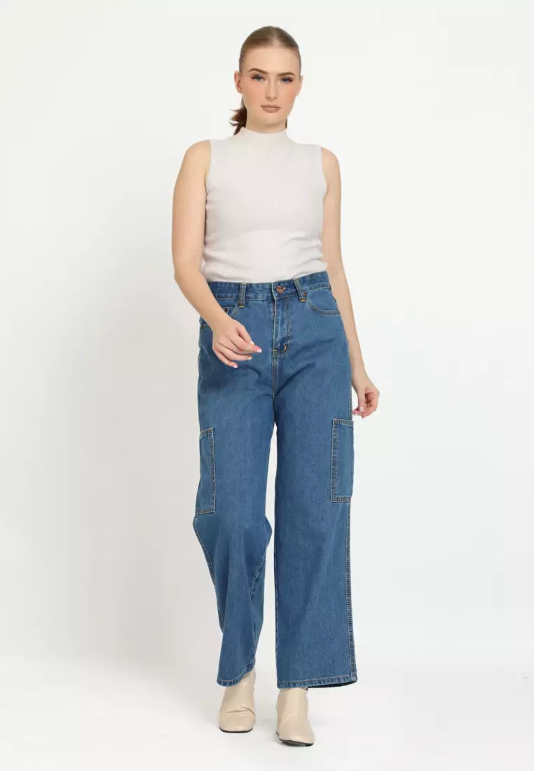 Baggy Jeans Cargo Wanita Jet Star 272407