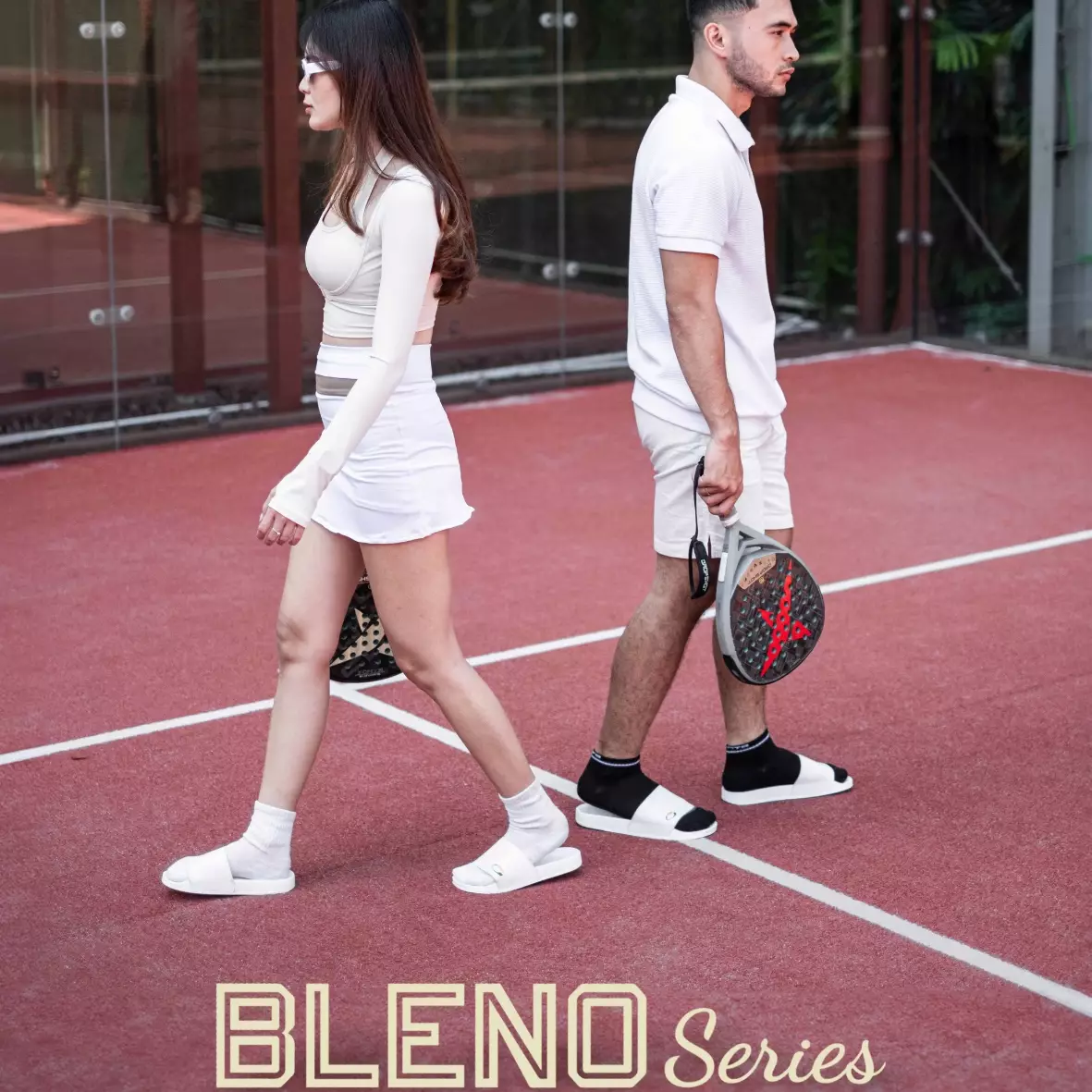 Cogen Sendal Pria Wanita Sandal Slide Padel Marhadi Slop Unisex Bleno Series - All White