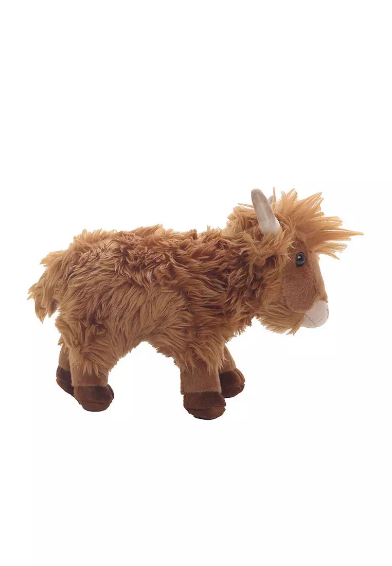 Boneka Binatang Animal Plush Kerbau Buffalo Rambut Panjang Brown Coklat 24x17 cm