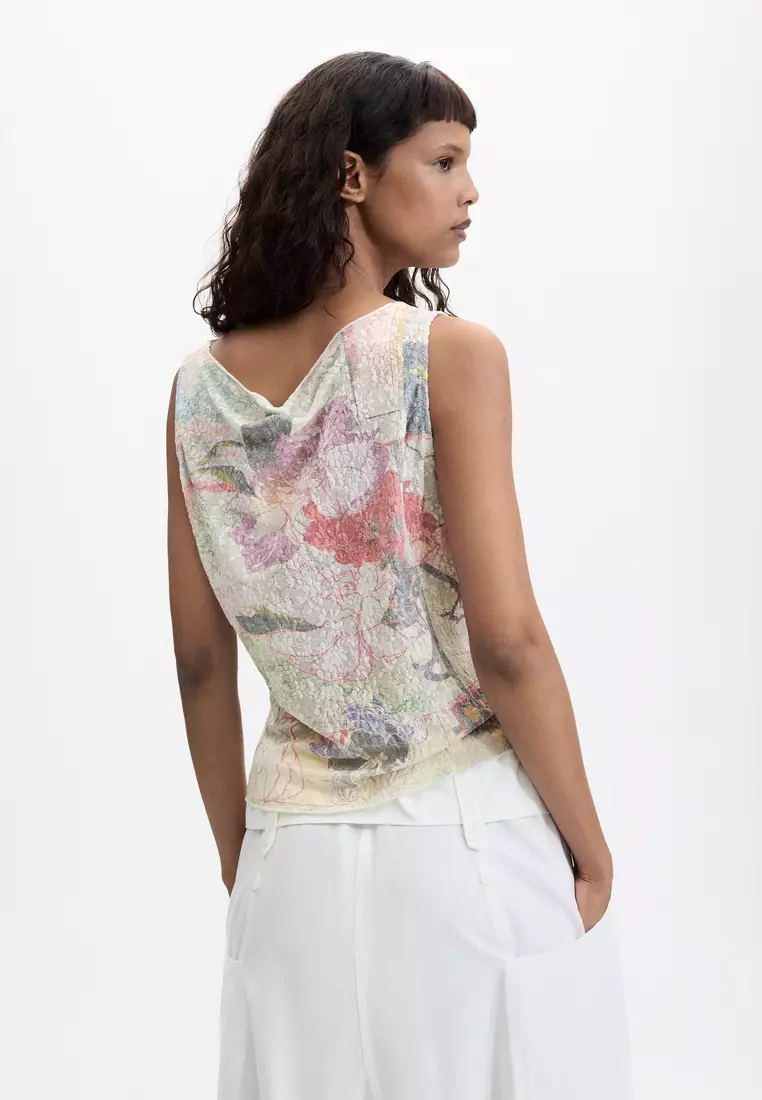Printed Sleeveless T-Shirt