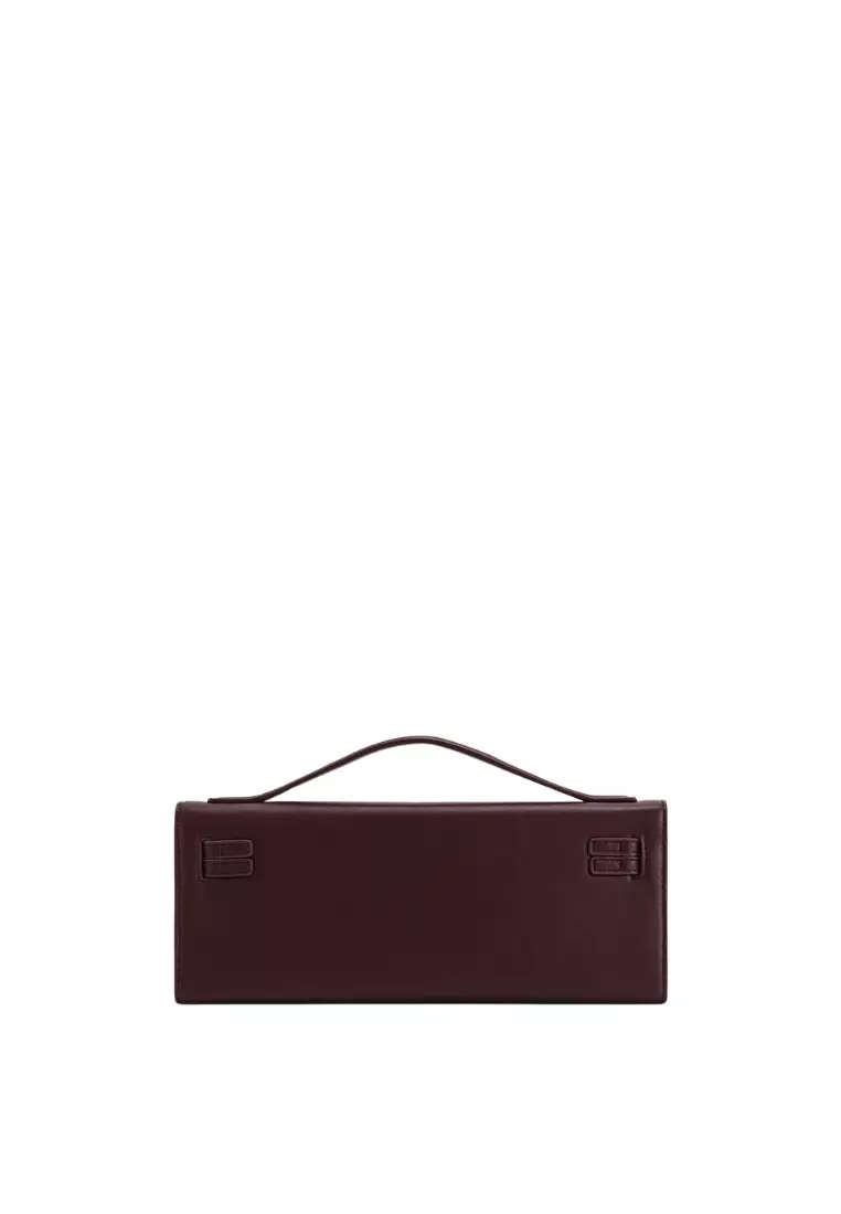 Bria Structured Top Handle Bag - Deep Burgundy