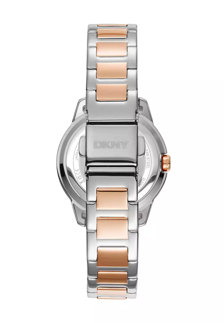 DKNY Park Ave Logo Two Tone Stainless Steel Analog Quartz Watch For Women DK1L021M0095