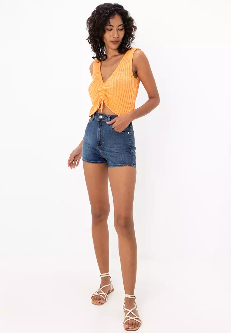 Denim High Rise 'Lift And Contour' Shorts