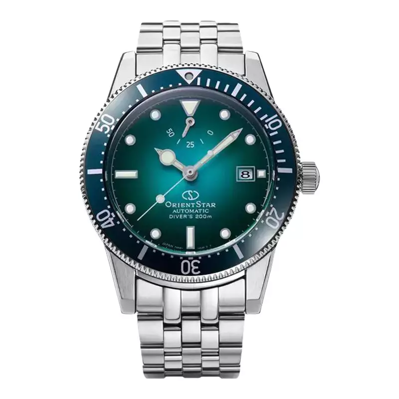 Jam Tangan Pria Orient Star Diver 1964 2nd Edition RK-AU0602E Automatic Divers Green Gradient Dial Stainless Steel