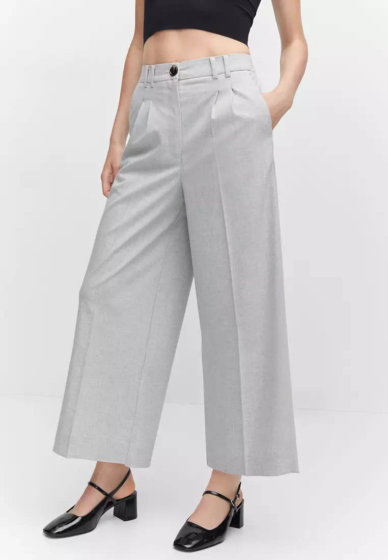 Buy Mango Pleated Culottes Trousers 2023 Online ZALORA Singapore