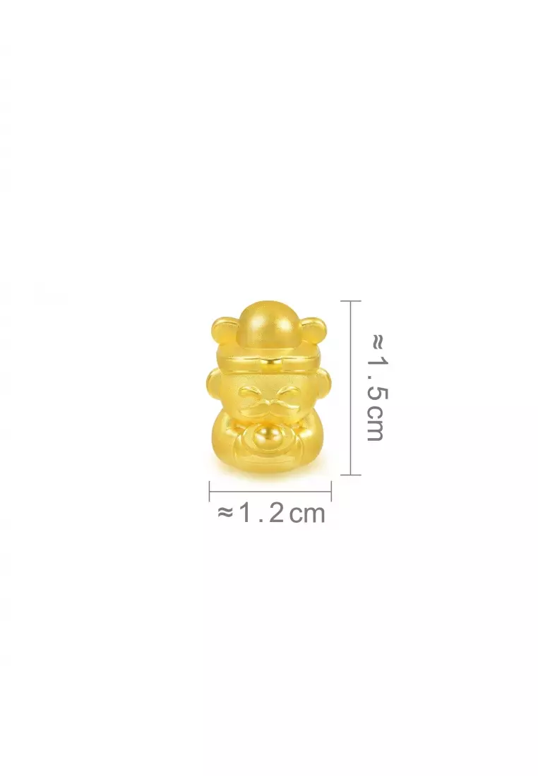 999 24K Solid Gold God of Wealth Happiness Charm 89999C (Bracelet not included)