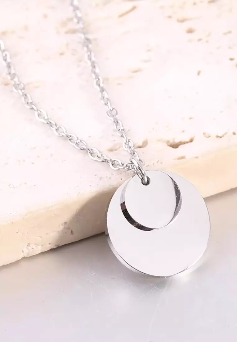 Gemina Double Pendant Necklace in Silver