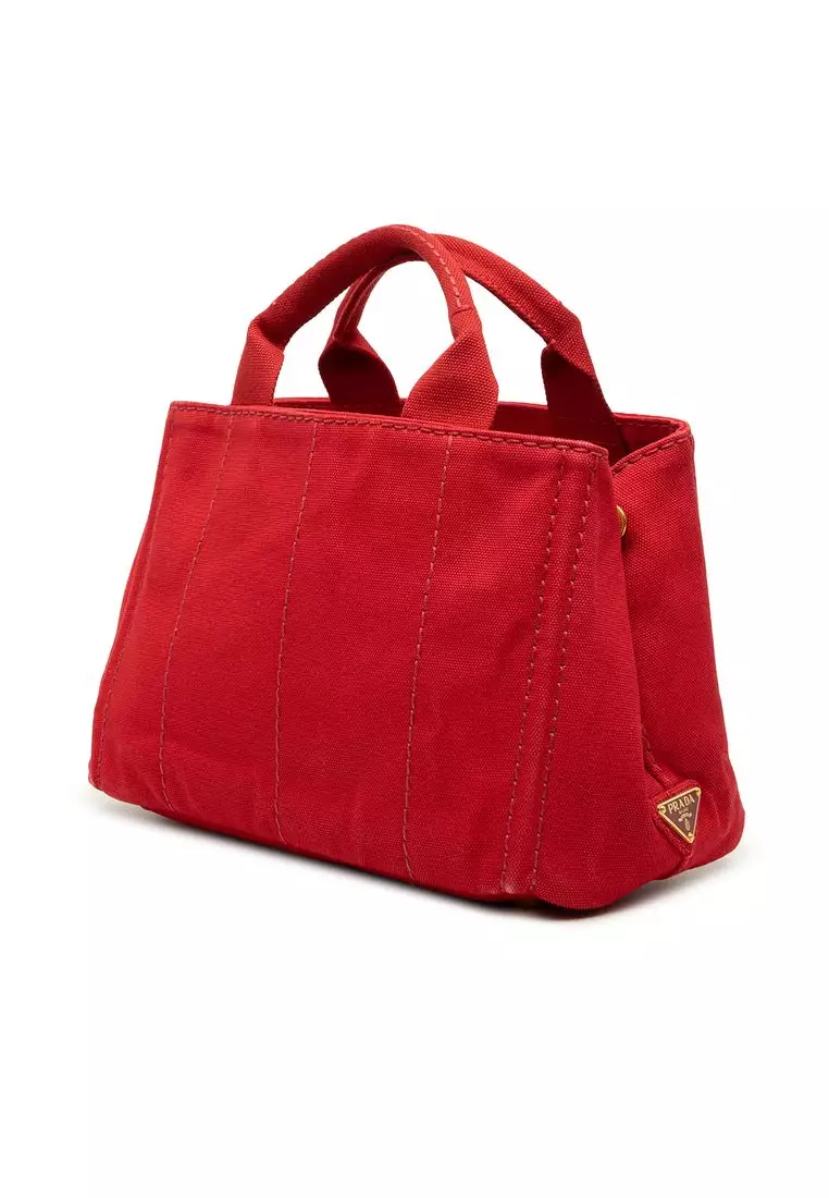 Pre-Loved Prada Small Canvas Canapa Logo Tote
