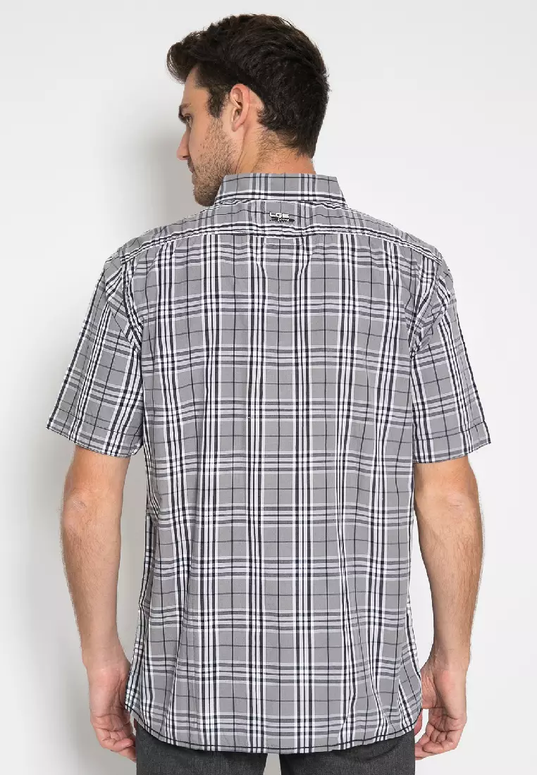 LGS-Reguler fit - Casual - Kemeja - Kotak Kotak - Abu