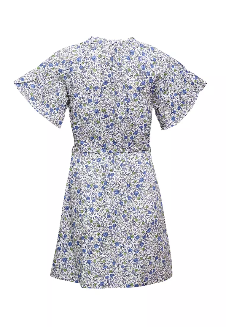 Pito Dito Girl Catalunya Dress Pendek Anak Multicolor Motif Bunga - Size 4