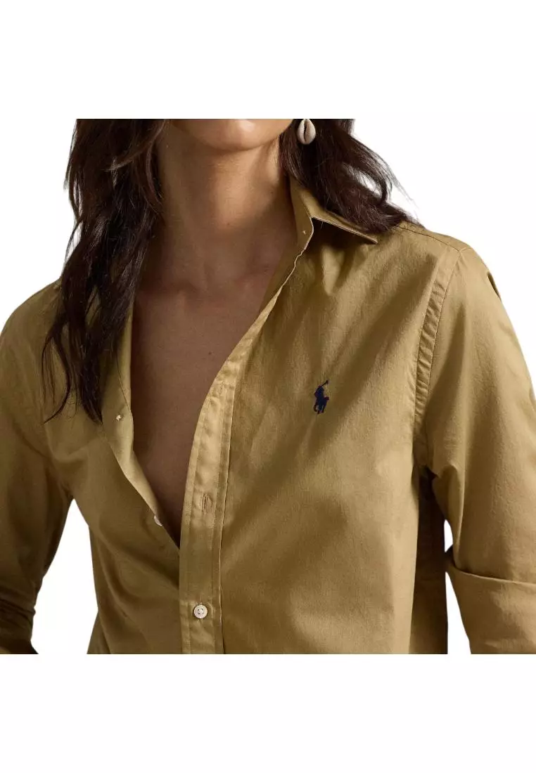 Classic Fit Cotton Twill Shirt Refined Cafe Tan