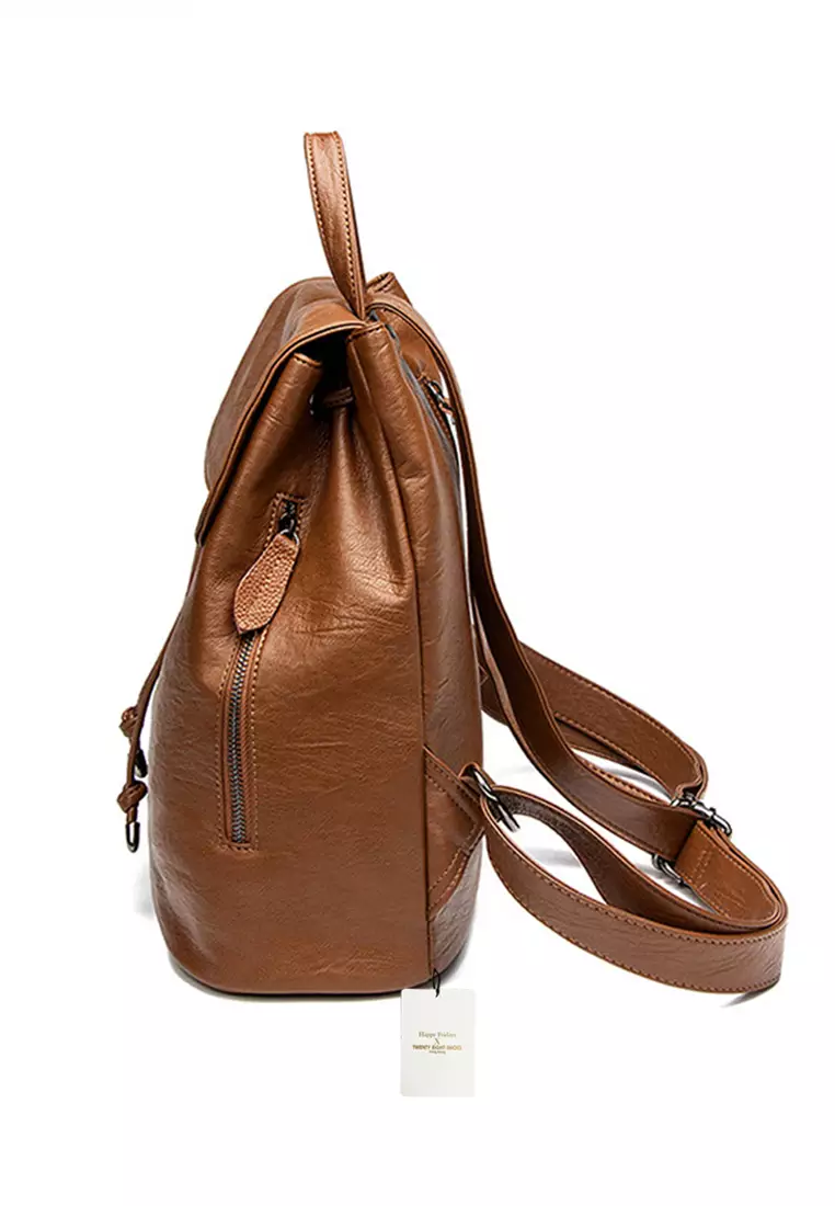 Stylish Faux Leather Flap Backpack JW NN-6636
