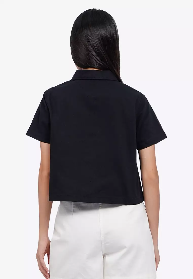 Curved Yolk Denim Blouse