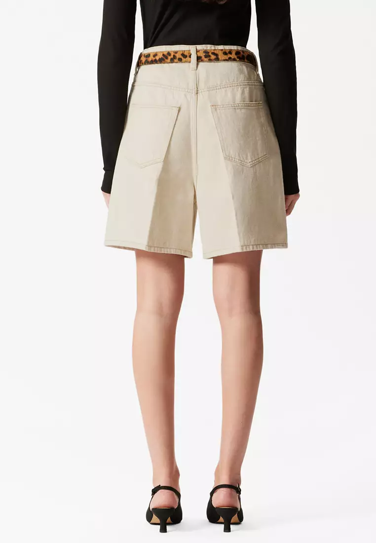 Wide-Leg Denim Shorts