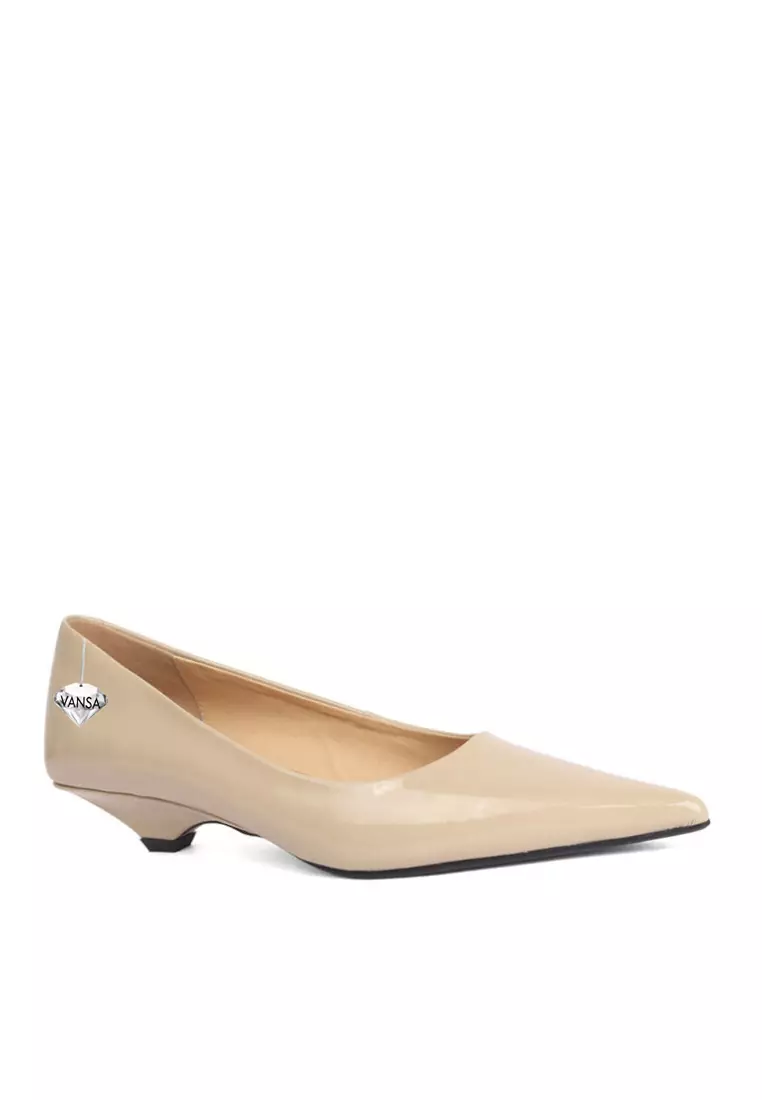 Discount on Twenty Eight Shoes  shoes - SKU: VANSA Cow Patent Leather Pointed Toe Low Heel Shoes VSW-F-4321