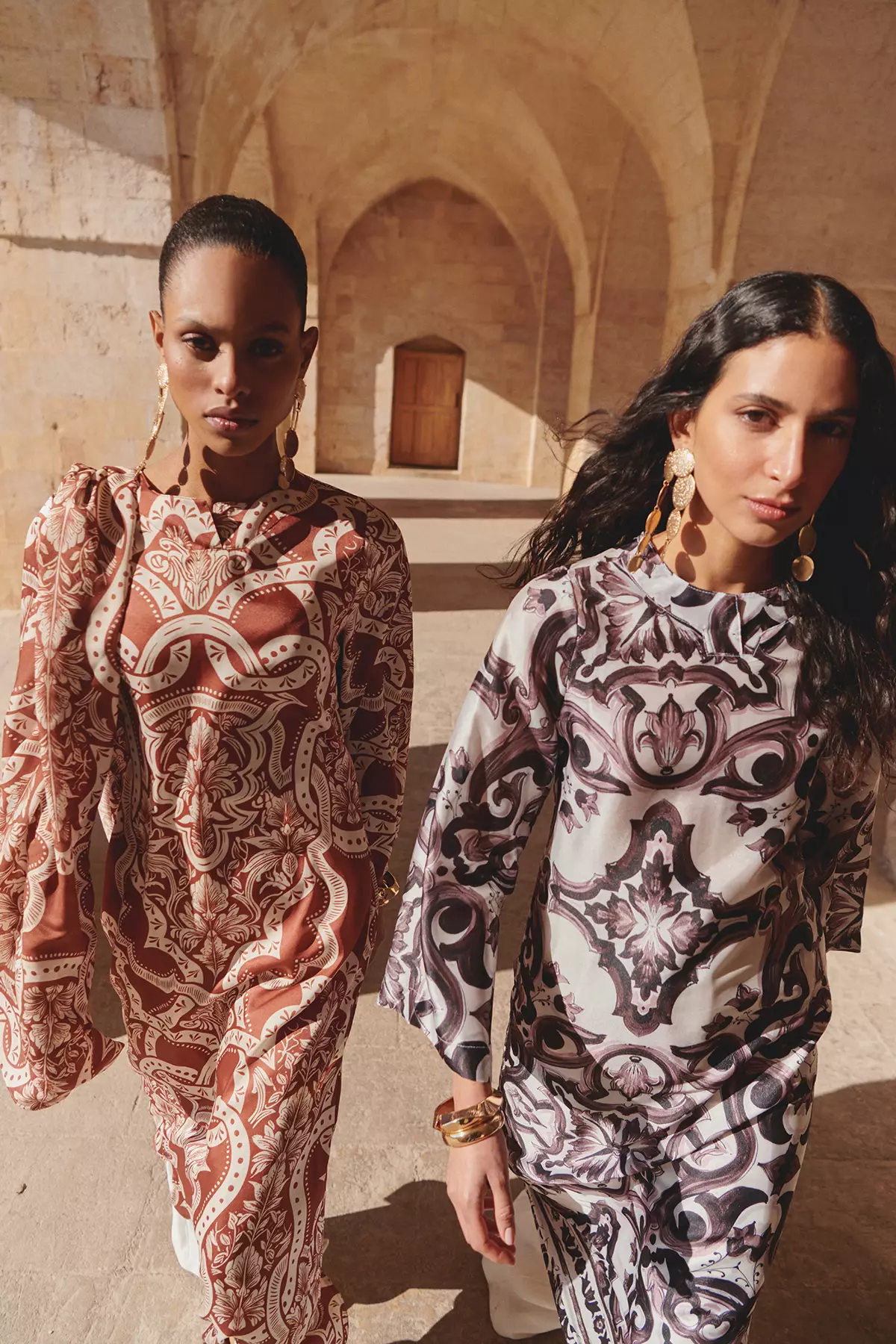 MODEST Satin Print Dress