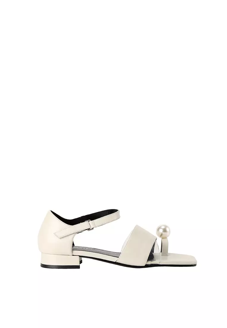 Discount on Beracamy  shoes - SKU: Beracamy Pearl Square Block Heel Sandal - Beige