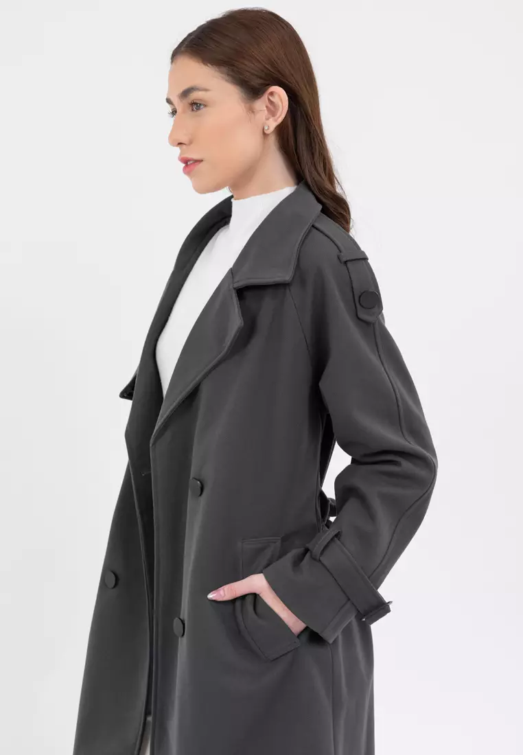 Double Breasted Belted Trench Coat
