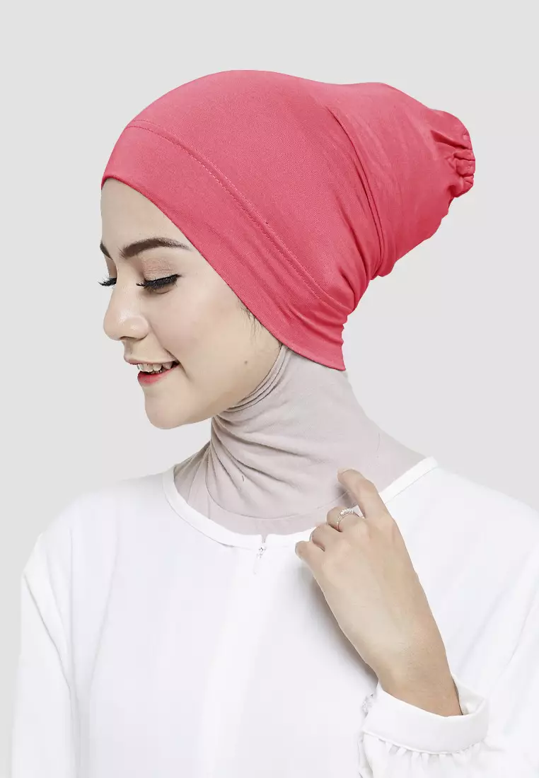 Cotton Bee - Inner Rayon Basic | Ciput Hijab Karet | Dalaman Kerudung - Coral