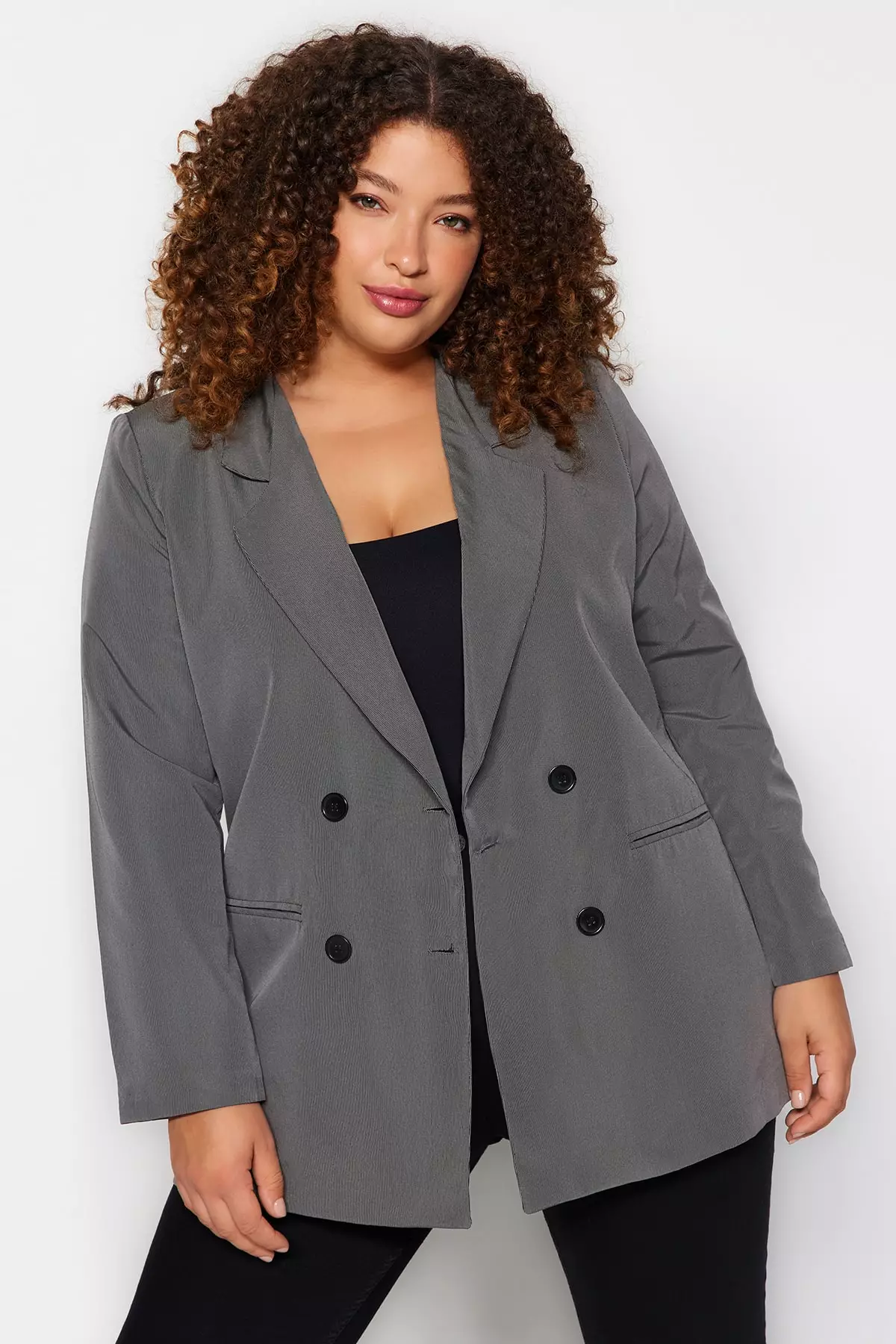 Double breasted plus size blazer hotsell