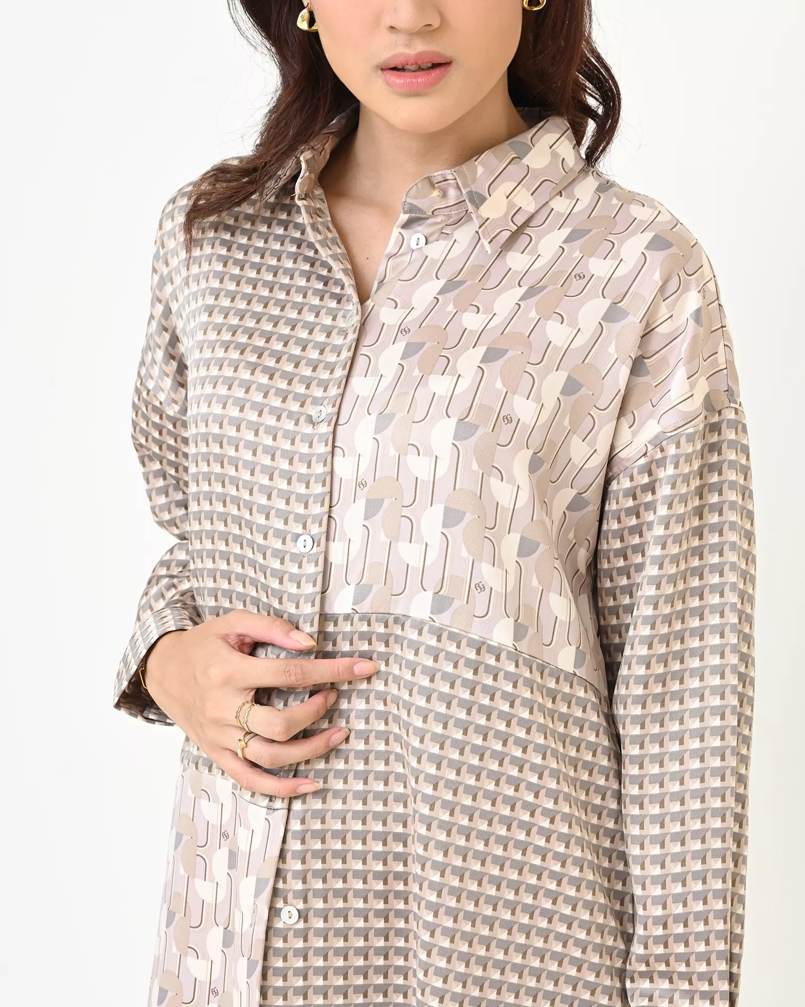 Geulis.id NAVAYA TUNIC / TUNIC PRINTED / (2 warna) - MOCCA
