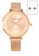 Stuhrling Original pink and gold 3946 Quartz Mesh Strap Watch & Earrings Set 898CAACCD5A013GS_1
