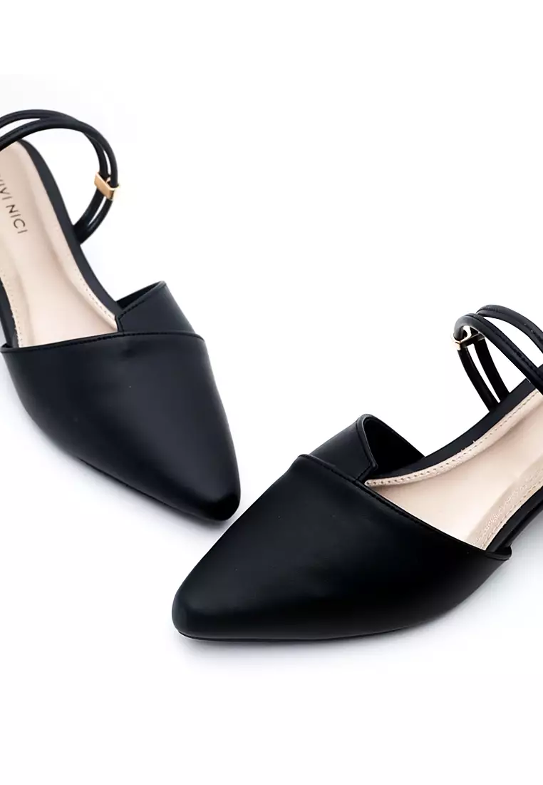 VIVI NICI - Blair Sandal Mules Hak 3 Cm Black Solid