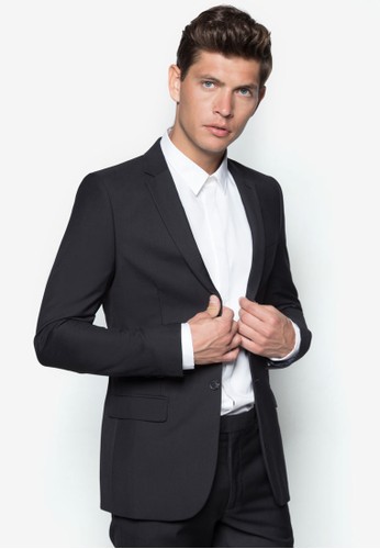 New Fit Besprit香港門市lack Slim Suit Jacket, 服飾, 修身版型