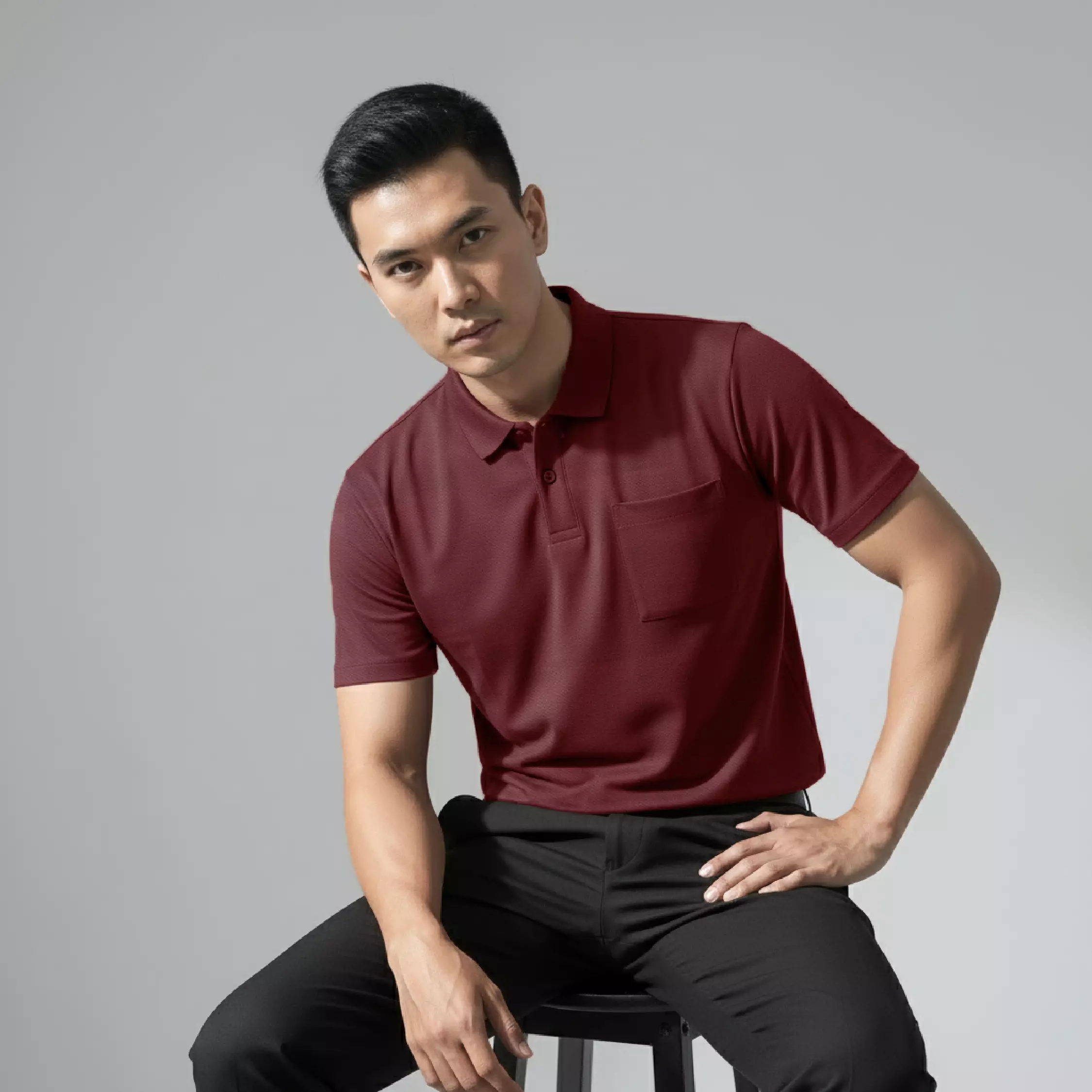 Kale PARKER MAROON / Polo Shirt Reguler Fit / Kaos Polo Pria / Kaos Pria / Kaos Kerah