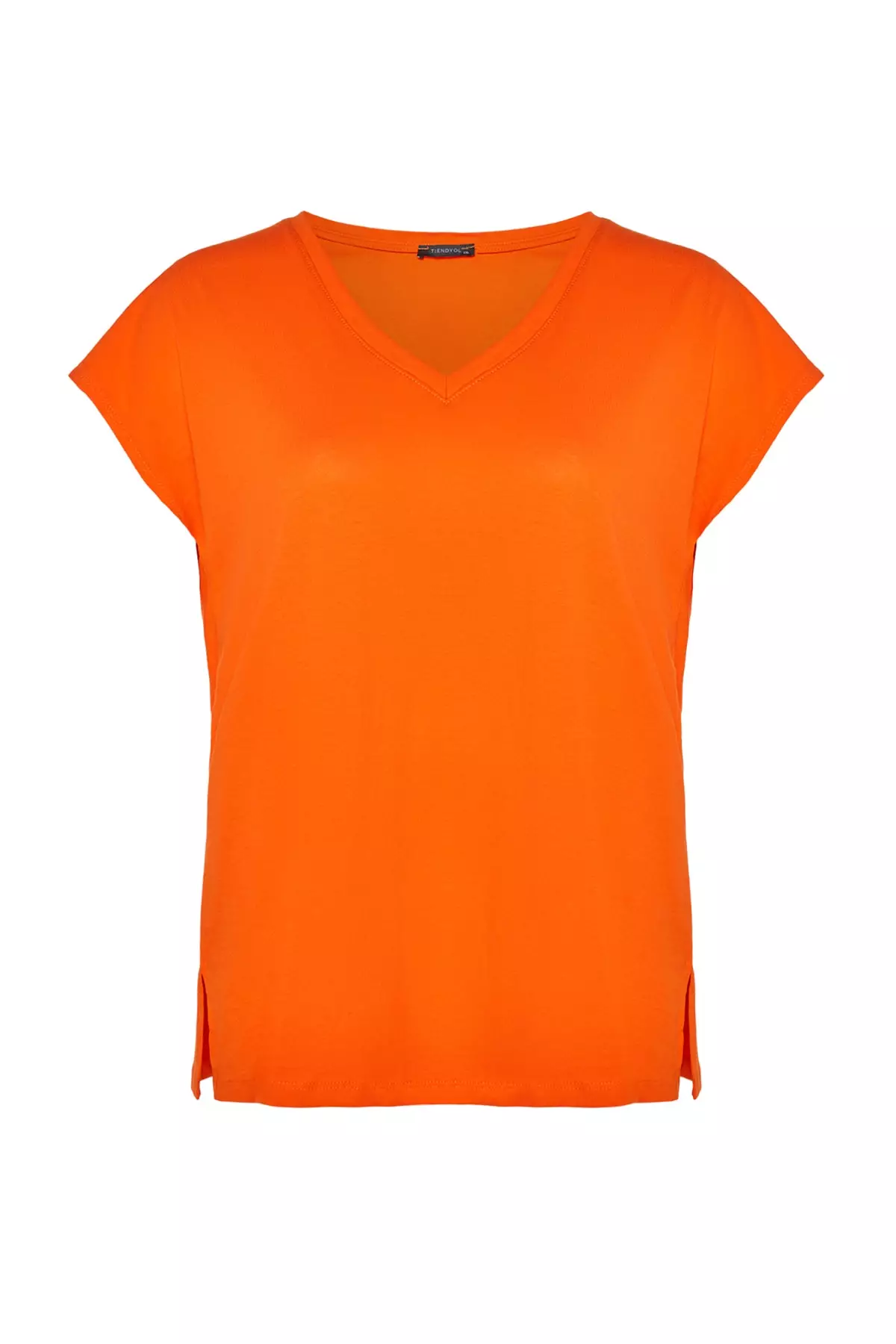 Plus Size V-Neck Slit T-Shirt
