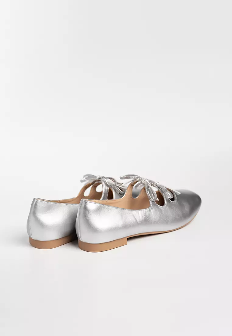 Clara Glossy Ribbon Flats