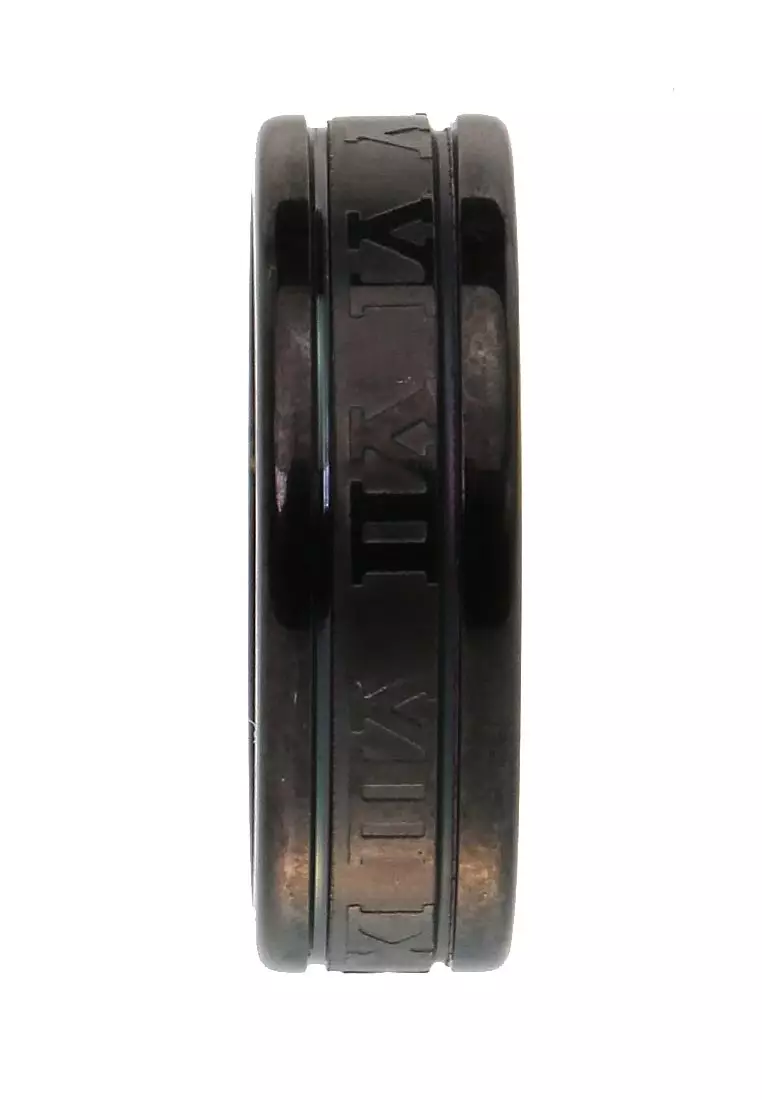 Ethan Ring Cincin Unisex Casual Simple Comfortable Stainless Material Titanium ORIGINAL - Black