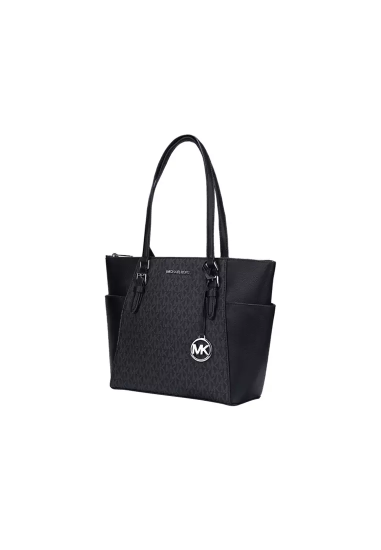 Charlotte Large Logo and Leather Top-Zip Tote Bag 35T0GCFT3B