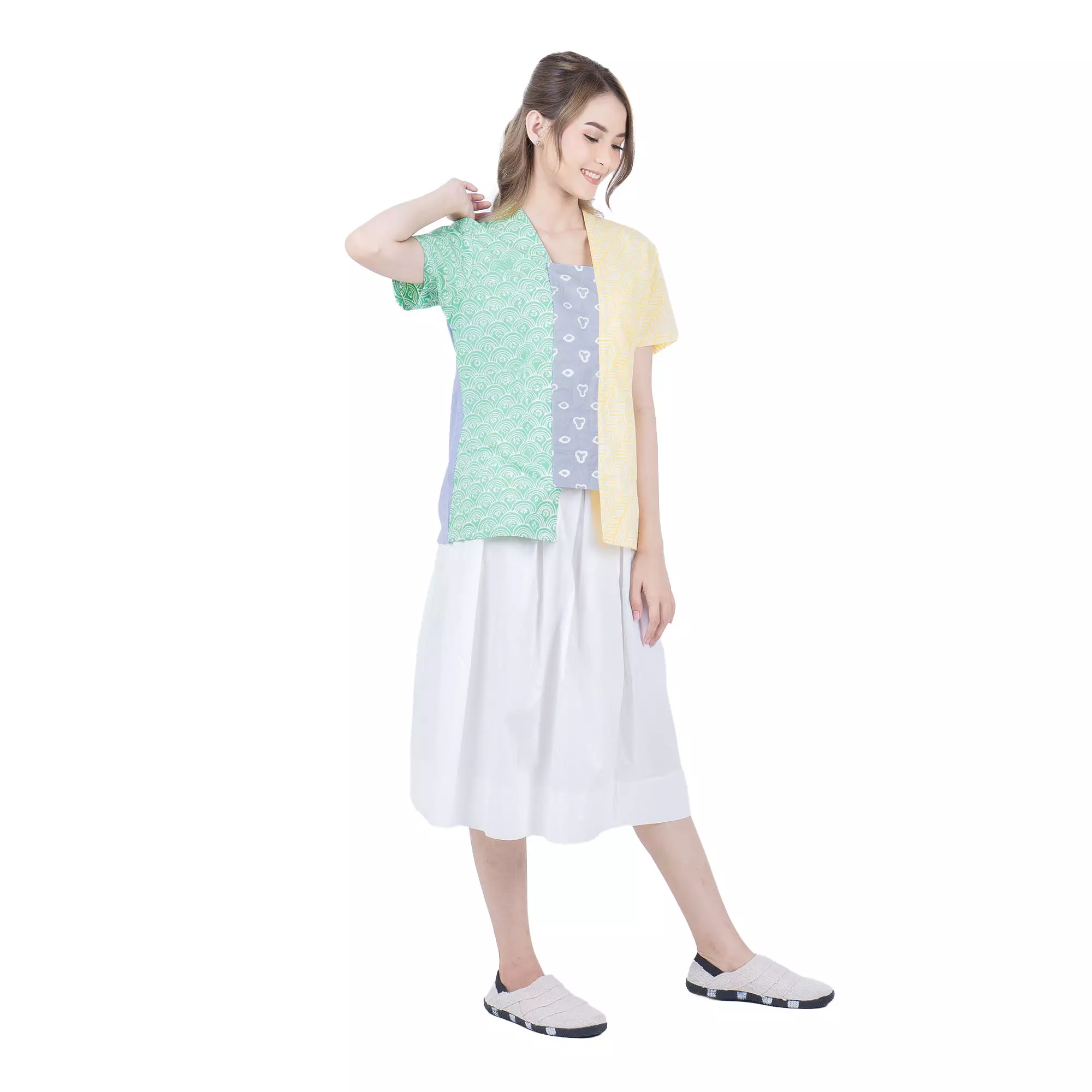 Blouse Batik Wanita - Atasan Batik - Bhatara Batik Sheisha - Baju Batik Modern Lengan Pendek