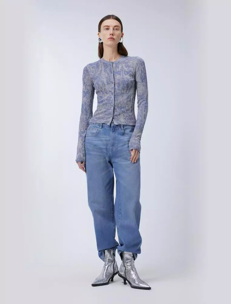 Fitted Denim Long Pants