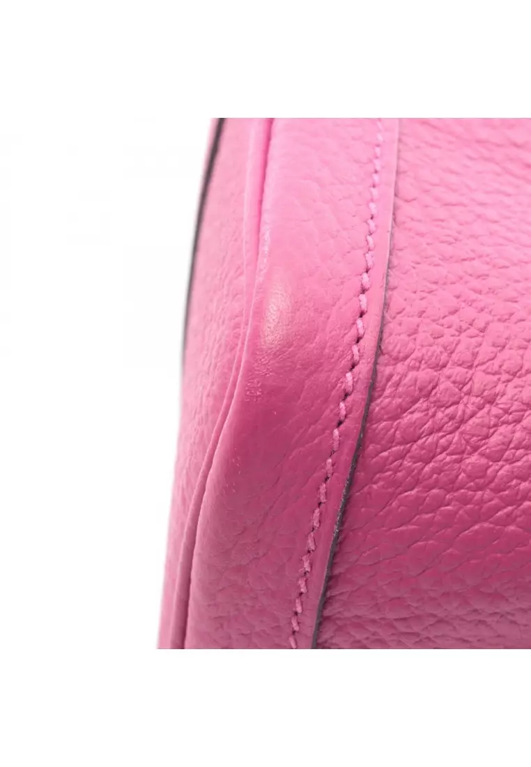 Pre-Loved Hermès garden party TPM rose purple Handbag tote bag country leather Pink purple silver hardware A stamp