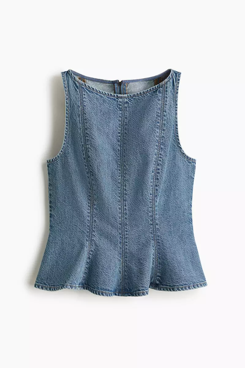 Denim peplum top