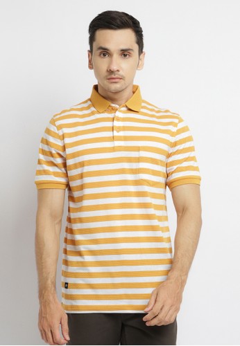 Arnett yellow Arnett Baju Pria Polo Shirt Garis Mustard Putih 9DD41AA5476BA7GS_1