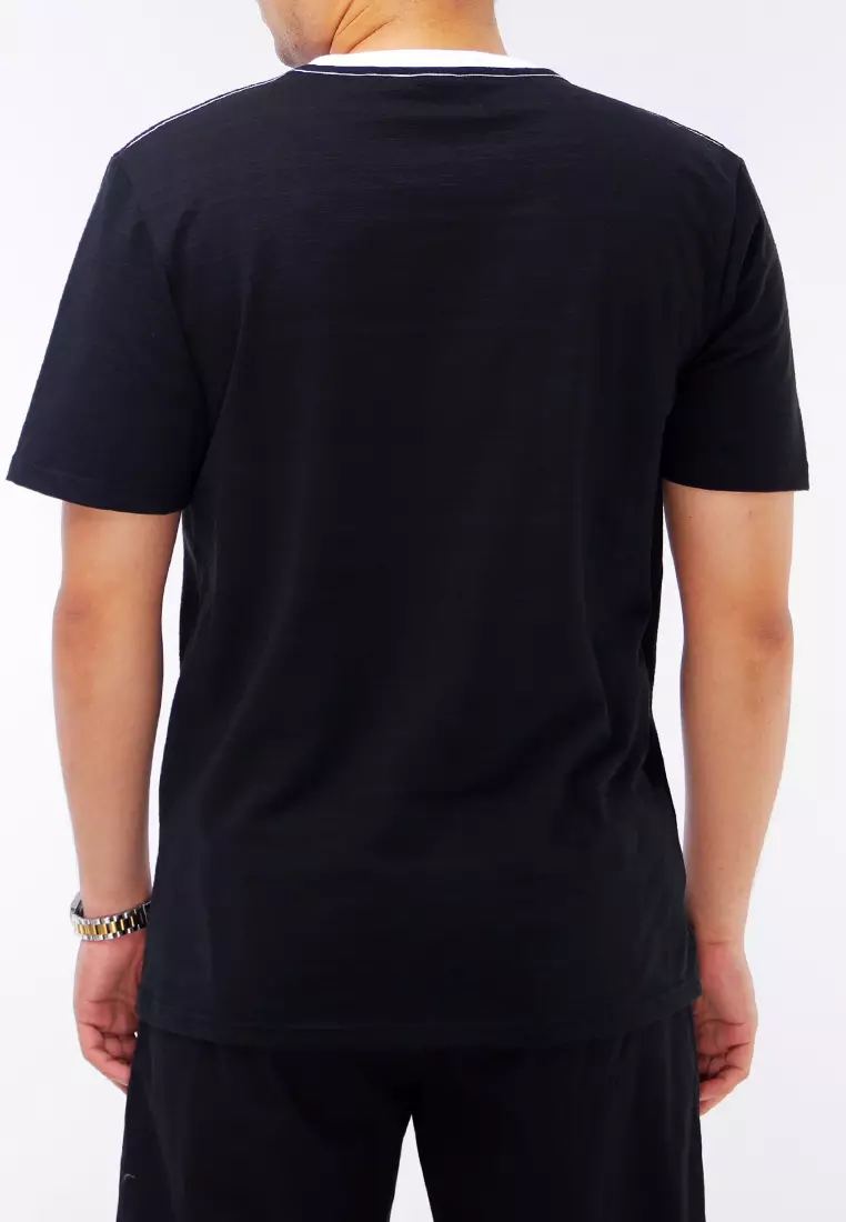 Round Neck Streaky Short Sleeve