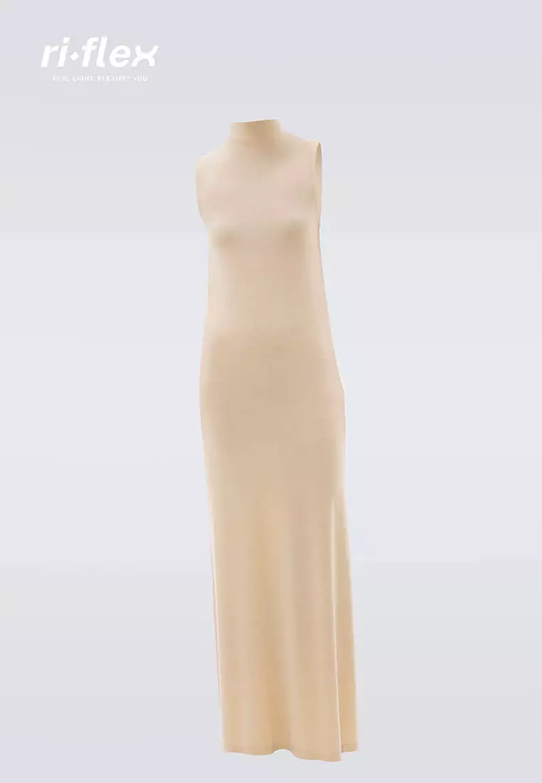 Jual Riamiranda Ria Miranda Beige Comfy Sleeveless Dress Original 2026 ...