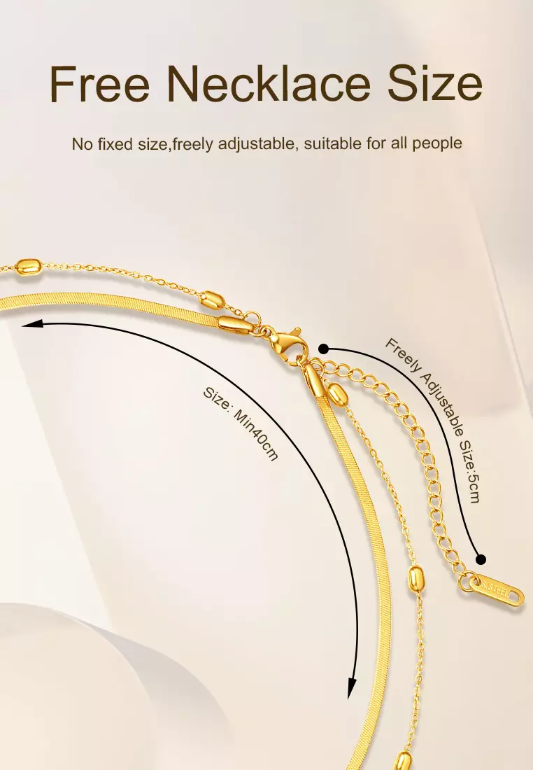 Kalung Wanita Double Wear Style Korea Fashion Anti Pudar Kalung Cewek Original gold