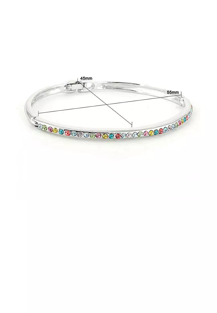 Elegant Bangle with Multi Color Austrian Element Crystals