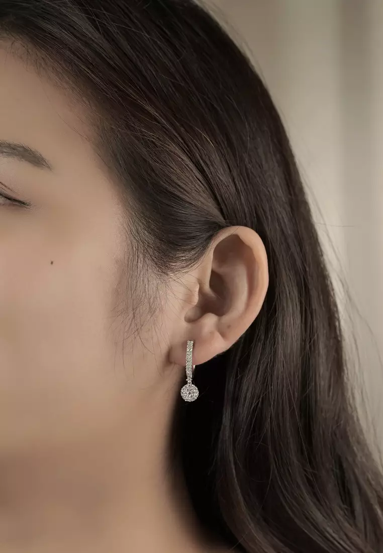 TOMEI Diamond Earrings, White Gold 750 (E1068)